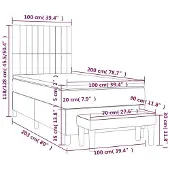 vidaXL Boxspring met matras fluweel donkerblauw 100x200 cm