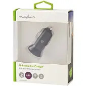 Nedis autolader 24 W 2x 2,4 A - Aantal uitgangen: 2, Haventype: 2x USB-A, Enkele spanningsuitgang