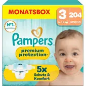 Pampers Premium Protection Luiers Maat 3 – Maandbox 204 Luiers