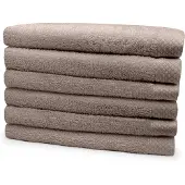 Eleganzzz Badstof Handdoek 100% Katoen 50x100cm - taupe - Set van 6