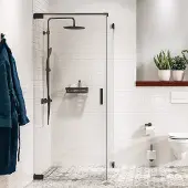 Sealskin Pure douchecabine 100x120cm anti-kalk zwart mat