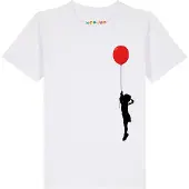 Watabout.kids Shirt 'Mädchen mit Luftballon' rood / zwart / wit