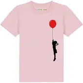 Watabout.kids Shirt 'Mädchen mit Luftballon' rosa / rood / zwart
