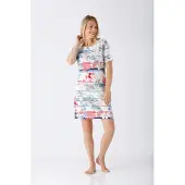 Hajo nachthemd blauw en bloemen | Maat 40/42