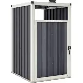 Outsunny Afvalcontainerberging - Gegalvaniseerd staal - 73x81x122cm - Donkergrijs