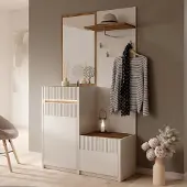 Meubella - Orenzo - Kapstok - Beige - 108x42x196 cm