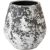 J-Line bloempot Ruby - keramiek - zwart/wit - large