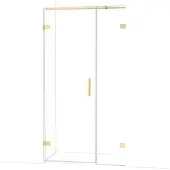 Maxaro Diamond Douchedeur | 105 cm Glanzend lichtgoud Helder glas Draaideur