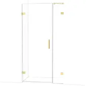 Maxaro Diamond Douchedeur | 105 cm Glanzend lichtgoud Helder glas Draaideur