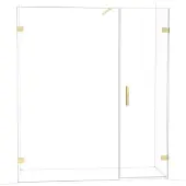 Maxaro Diamond Douchedeur | 175 cm Glanzend lichtgoud Helder glas Draaideur