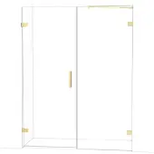 Maxaro Diamond Douchedeur | 155 cm Glanzend lichtgoud Helder glas Draaideur