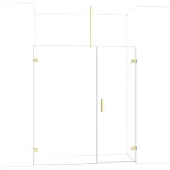 Maxaro Diamond Douchedeur | 175 cm Glanzend lichtgoud Helder glas Draaideur