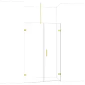 Maxaro Diamond Douchedeur | 125 cm Glanzend lichtgoud Helder glas Draaideur