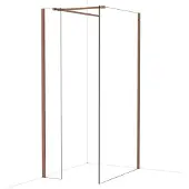 Maxaro Diamond Inloopdouche | 110x30 cm Glanzend koper Helder glas 2 vaste wanden