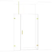 Maxaro Diamond Douchedeur | 135 cm Glanzend lichtgoud Helder glas Draaideur