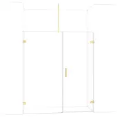 Maxaro Diamond Douchedeur | 175 cm Glanzend lichtgoud Helder glas Draaideur