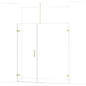 Maxaro Diamond Douchedeur | 175 cm Glanzend lichtgoud Helder glas Draaideur