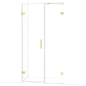 Maxaro Diamond Douchedeur | 105 cm Glanzend lichtgoud Helder glas Draaideur