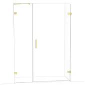 Maxaro Diamond Douchedeur | 145 cm Glanzend lichtgoud Helder glas Draaideur