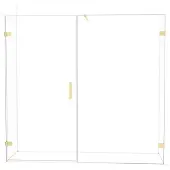 Maxaro Diamond Douchedeur | 215 cm Glanzend lichtgoud Helder glas Draaideur