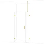 Maxaro Diamond Douchedeur | 105 cm Glanzend lichtgoud Helder glas Draaideur