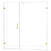 Maxaro Diamond Douchedeur | 185 cm Glanzend lichtgoud Helder glas Draaideur
