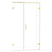 Maxaro Diamond Douchedeur | 115 cm Glanzend lichtgoud Helder glas Draaideur