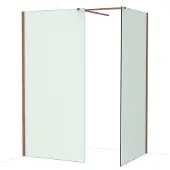 Maxaro Diamond Inloopdouche | 100x100 cm Glanzend koper Matglas 2 vaste wanden
