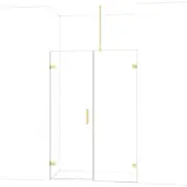 Maxaro Diamond Douchedeur | 135 cm Glanzend lichtgoud Helder glas Draaideur