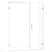Maxaro Diamond Douchedeur | 145 cm Glanzend lichtgoud Helder glas Draaideur