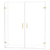 Maxaro Diamond Douchedeur | 175 cm Glanzend lichtgoud Helder glas Draaideur