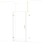 Maxaro Diamond Douchedeur | 115 cm Glanzend lichtgoud Helder glas Draaideur
