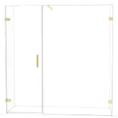 Maxaro Diamond Douchedeur | 195 cm Glanzend lichtgoud Helder glas Draaideur