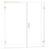 Maxaro Diamond Douchedeur | 175 cm Glanzend lichtgoud Helder glas Draaideur