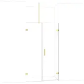 Maxaro Diamond Douchedeur | 115 cm Glanzend lichtgoud Helder glas Draaideur