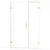 Maxaro Diamond Douchedeur | 125 cm Glanzend lichtgoud Helder glas Draaideur