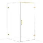 Maxaro Diamond Douchecabine | 120x100 cm Glanzend lichtgoud Helder glas Draaideur Rechthoek