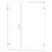 Maxaro Diamond Douchedeur | 155 cm Glanzend lichtgoud Helder glas Draaideur