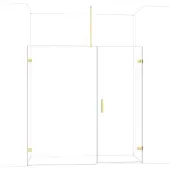 Maxaro Diamond Douchedeur | 195 cm Glanzend lichtgoud Helder glas Draaideur