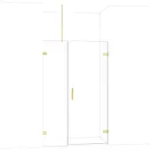 Maxaro Diamond Douchedeur | 125 cm Glanzend lichtgoud Helder glas Draaideur