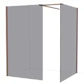 Maxaro Diamond Inloopdouche | 140x120 cm Glanzend koper Rookglas 2 vaste wanden