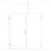Maxaro Diamond Douchedeur | 185 cm Glanzend lichtgoud Helder glas Draaideur