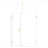 Maxaro Diamond Douchedeur | 155 cm Glanzend lichtgoud Helder glas Draaideur