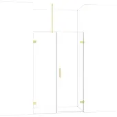 Maxaro Diamond Douchedeur | 125 cm Glanzend lichtgoud Helder glas Draaideur