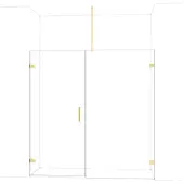 Maxaro Diamond Douchedeur | 195 cm Glanzend lichtgoud Helder glas Draaideur
