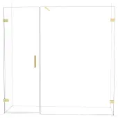 Maxaro Diamond Douchedeur | 205 cm Glanzend lichtgoud Helder glas Draaideur