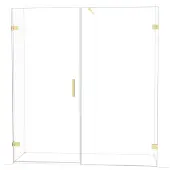Maxaro Diamond Douchedeur | 185 cm Glanzend lichtgoud Helder glas Draaideur