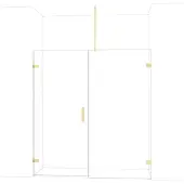 Maxaro Diamond Douchedeur | 185 cm Glanzend lichtgoud Helder glas Draaideur