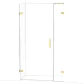 Maxaro Diamond Douchedeur | 115 cm Glanzend lichtgoud Helder glas Draaideur
