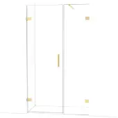 Maxaro Diamond Douchedeur | 115 cm Glanzend lichtgoud Helder glas Draaideur